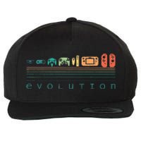 Video Game Controller Evolution 80s 90s Retro Gaming Gamer Gift Wool Snapback Cap