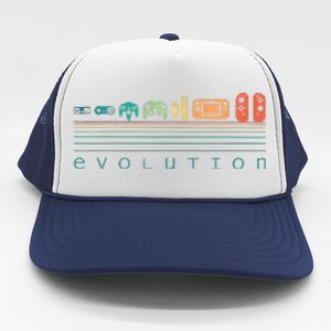 Video Game Controller Evolution 80s 90s Retro Gaming Gamer Gift Trucker Hat