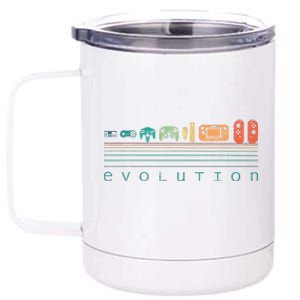 Video Game Controller Evolution 80s 90s Retro Gaming Gamer Gift 12 oz Stainless Steel Tumbler Cup