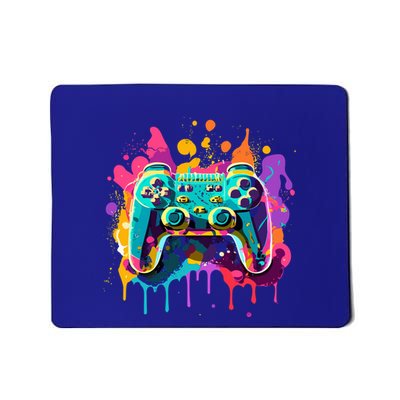 Video Game Controller Paint Splatter Colorful 90S Gaming Great Gift Mousepad