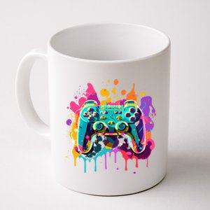 Video Game Controller Paint Splatter Colorful 90S Gaming Great Gift Coffee Mug