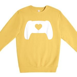 Video Game Controller Heart Gamer ValentineS Day Premium Crewneck Sweatshirt