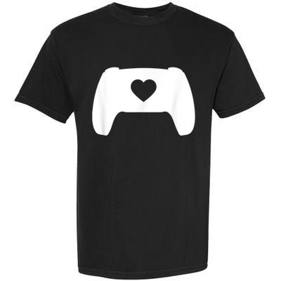 Video Game Controller Heart Gamer ValentineS Day Garment-Dyed Heavyweight T-Shirt