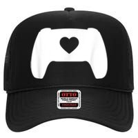 Video Game Controller Heart Gamer ValentineS Day High Crown Mesh Back Trucker Hat