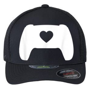 Video Game Controller Heart Gamer ValentineS Day Flexfit Unipanel Trucker Cap