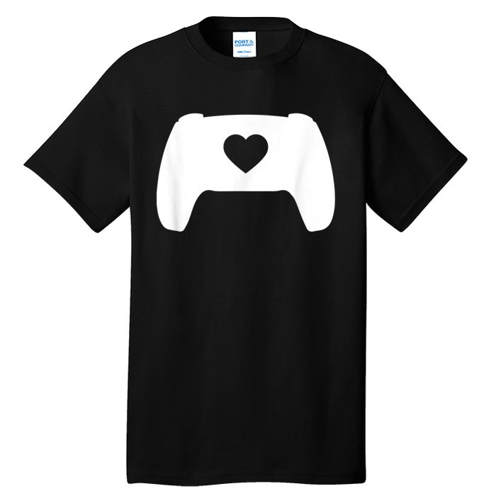 Video Game Controller Heart Gamer ValentineS Day Tall T-Shirt