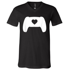 Video Game Controller Heart Gamer ValentineS Day V-Neck T-Shirt