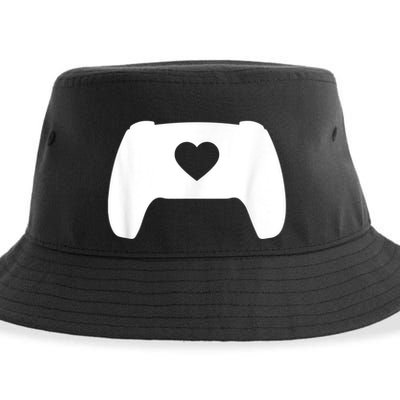 Video Game Controller Heart Gamer ValentineS Day Sustainable Bucket Hat
