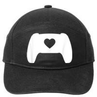 Video Game Controller Heart Gamer ValentineS Day 7-Panel Snapback Hat