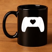 Video Game Controller Heart Gamer ValentineS Day 11oz C Handle Ceramic Mug