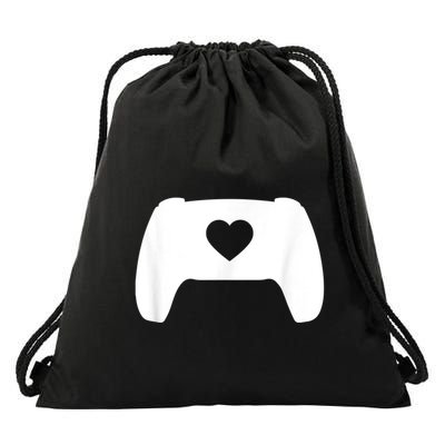 Video Game Controller Heart Gamer ValentineS Day Drawstring Bag