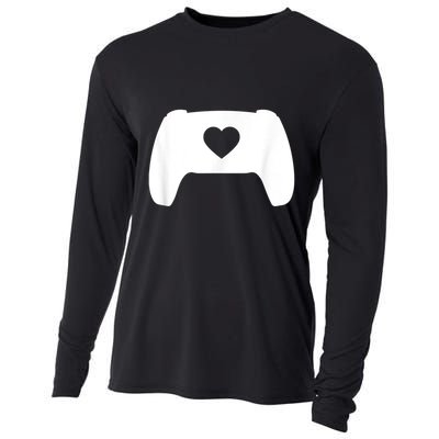 Video Game Controller Heart Gamer ValentineS Day Cooling Performance Long Sleeve Crew
