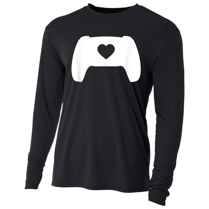 Video Game Controller Heart Gamer ValentineS Day Cooling Performance Long Sleeve Crew