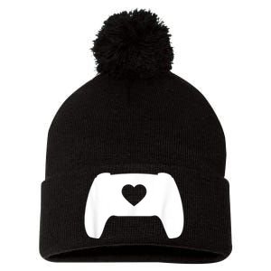 Video Game Controller Heart Gamer ValentineS Day Pom Pom 12in Knit Beanie