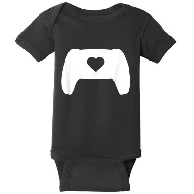 Video Game Controller Heart Gamer ValentineS Day Baby Bodysuit