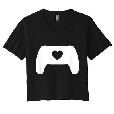 Video Game Controller Heart Gamer ValentineS Day Crop Top