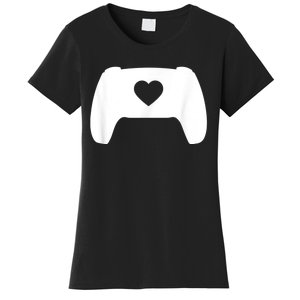 Video Game Controller Heart Gamer ValentineS Day Women's T-Shirt