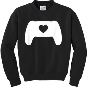 Video Game Controller Heart Gamer ValentineS Day Kids Sweatshirt