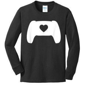 Video Game Controller Heart Gamer ValentineS Day Kids Long Sleeve Shirt