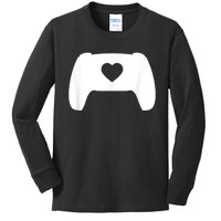 Video Game Controller Heart Gamer ValentineS Day Kids Long Sleeve Shirt