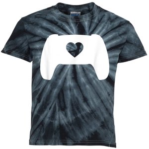 Video Game Controller Heart Gamer ValentineS Day Kids Tie-Dye T-Shirt