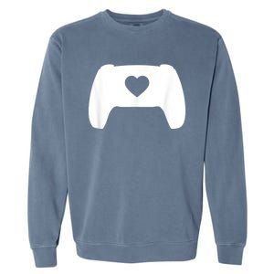 Video Game Controller Heart Gamer ValentineS Day Garment-Dyed Sweatshirt