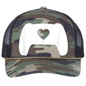 Video Game Controller Heart Gamer ValentineS Day Retro Rope Trucker Hat Cap