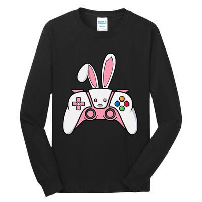 Video Game Controller With Bunny Ears Funny Easter Gaming Tall Long Sleeve T-Shirt