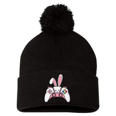 Video Game Controller With Bunny Ears Funny Easter Gaming Pom Pom 12in Knit Beanie