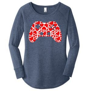 Video Game Controller Heart Valentines Day Boys Gamer Women's Perfect Tri Tunic Long Sleeve Shirt