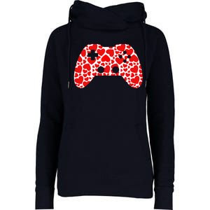 Video Game Controller Heart Valentines Day Boys Gamer Womens Funnel Neck Pullover Hood