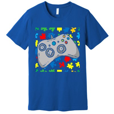 Videocute Giftgame Controller Autism Awareness Puzzle Piece Gamer Great Gift Premium T-Shirt