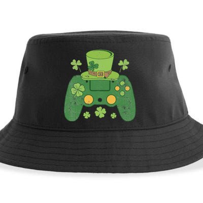 Video Game Controller Irish Gamer Happy St Patricks Day Sustainable Bucket Hat