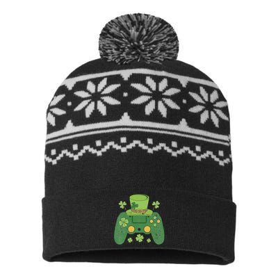 Video Game Controller Irish Gamer Happy St Patricks Day USA-Made Snowflake Beanie