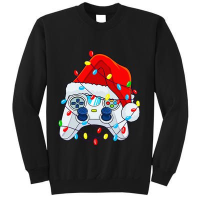 Video Game Controller Christmas Santa Hat Gamer Sweatshirt