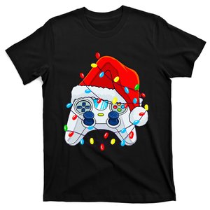 Video Game Controller Christmas Santa Hat Gamer T-Shirt