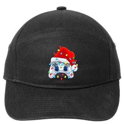 Video Game Controller Christmas Santa Hat Gamer 7-Panel Snapback Hat