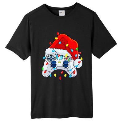 Video Game Controller Christmas Santa Hat Gamer Tall Fusion ChromaSoft Performance T-Shirt