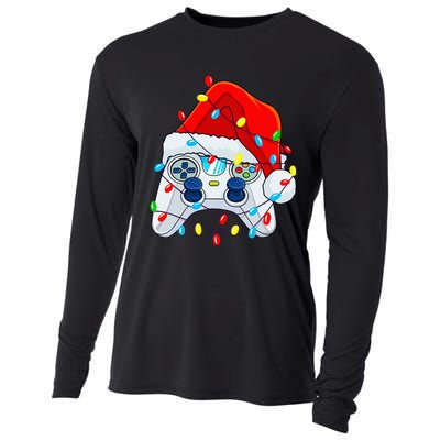 Video Game Controller Christmas Santa Hat Gamer Cooling Performance Long Sleeve Crew