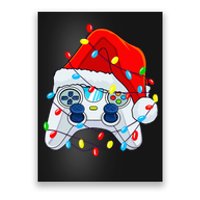 Video Game Controller Christmas Santa Hat Gamer Poster