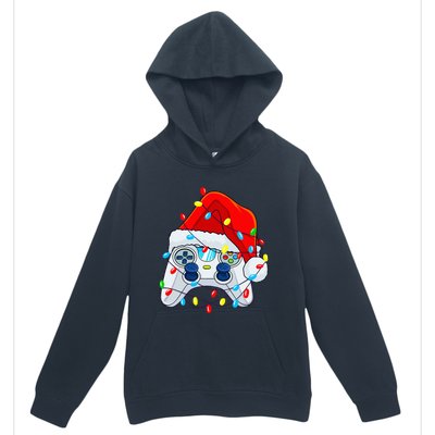 Video Game Controller Christmas Santa Hat Gamer Urban Pullover Hoodie