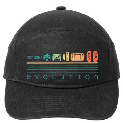 Video Game Controller Evolution 80s & 90s Retro Gaming 7-Panel Snapback Hat