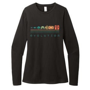 Video Game Controller Evolution 80s & 90s Retro Gaming Womens CVC Long Sleeve Shirt