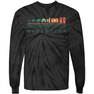 Video Game Controller Evolution 80s & 90s Retro Gaming Tie-Dye Long Sleeve Shirt