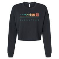 Video Game Controller Evolution 80s & 90s Retro Gaming Cropped Pullover Crew