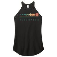 Video Game Controller Evolution 80s & 90s Retro Gaming Women's Perfect Tri Rocker Tank