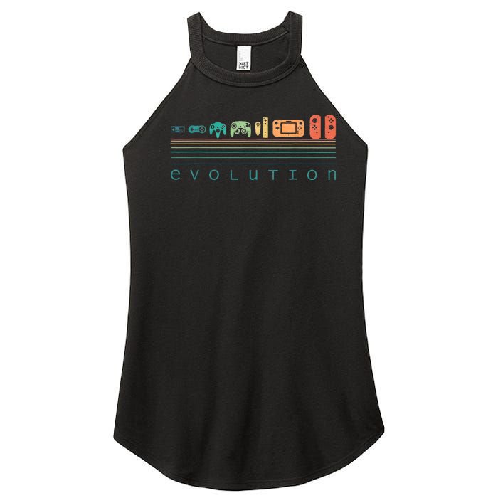 Video Game Controller Evolution 80s & 90s Retro Gaming Women's Perfect Tri Rocker Tank