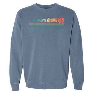 Video Game Controller Evolution 80s & 90s Retro Gaming Garment-Dyed Sweatshirt