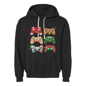 Video Game Controller Christmas Santa Hat Gamer Boys  Garment-Dyed Fleece Hoodie