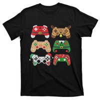 Video Game Controller Christmas Santa Hat Gamer Boys  T-Shirt